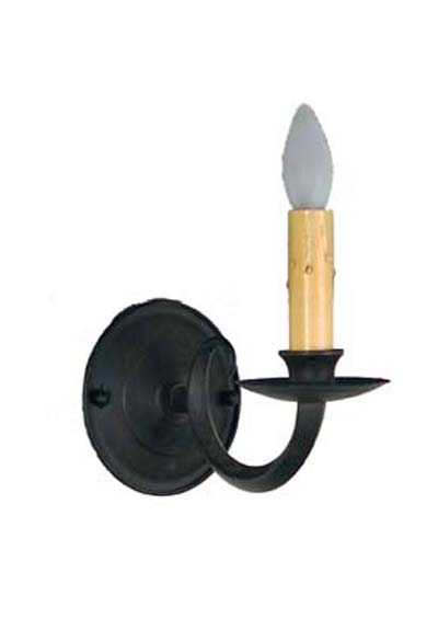 Wrought Iron Wall Sconce Melbourn Single Candle